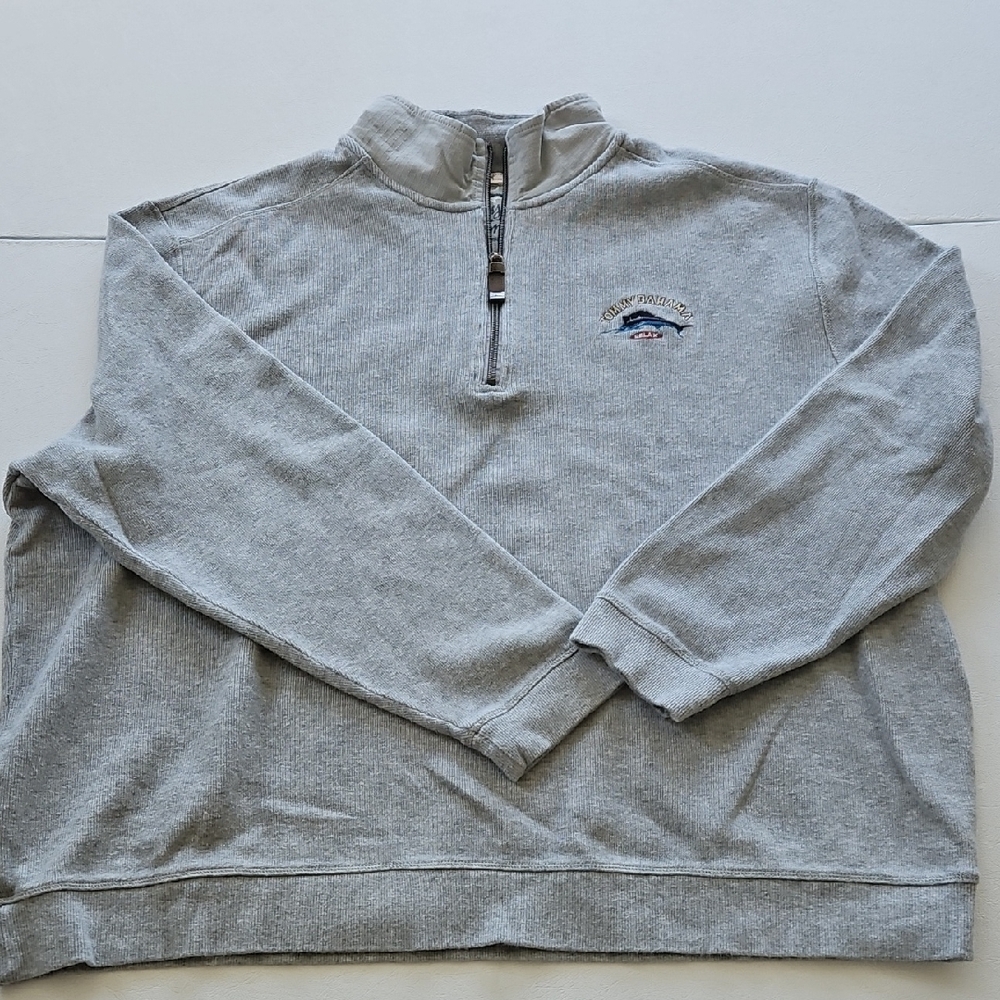 Tommy Bahama Light Gray Zip-Up Pull Over